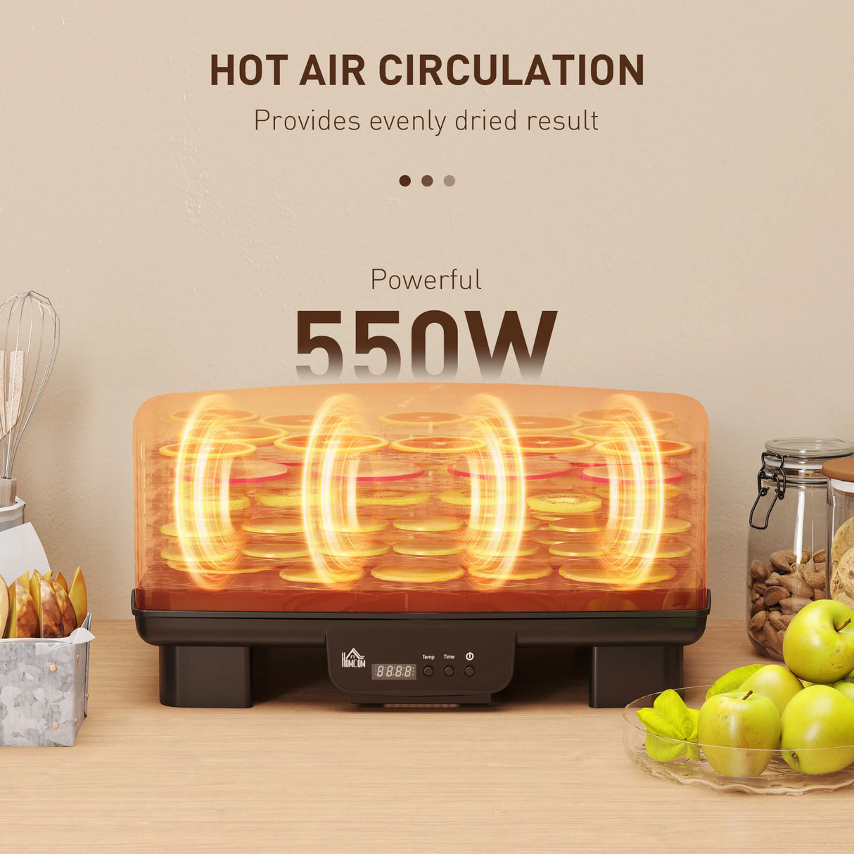 HOMCOM 40-70 Six-Tray Food Dehydrator - Black