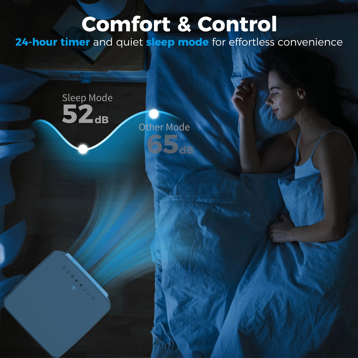 HOMCOM 7000 BTU Air Conditioning Unit, 3-in-1 Portable Air Conditioner, Dehumidifier, Cooling Fan with Remote Control, LED Display, 2 Speeds, 24H Timer, Window Venting Kit, 15m2
