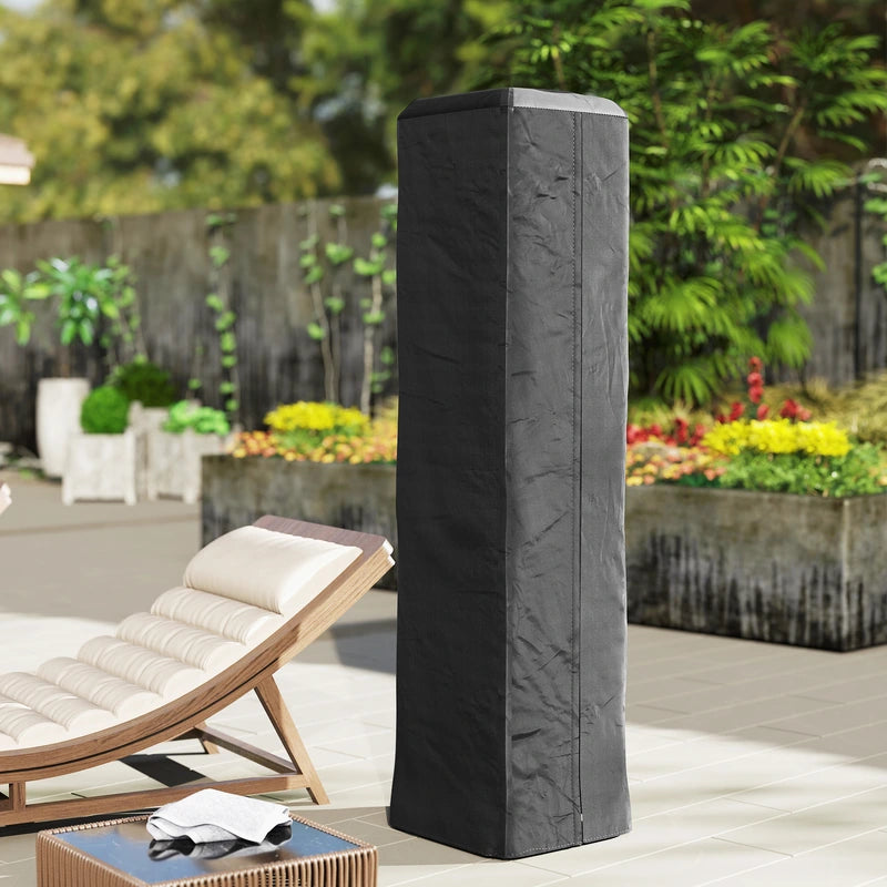 Outsunny Heavy Duty Gas Pyramid Patio Heater Cover, Full Length Outdoor Heater Cover Protector, UPF 30+ Oxford Fabric with Zipper, Black