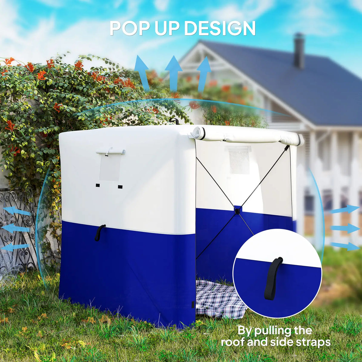 Outsunny 2 x 2m Pop-Up Gazebo, with Accessories - Dark Blue