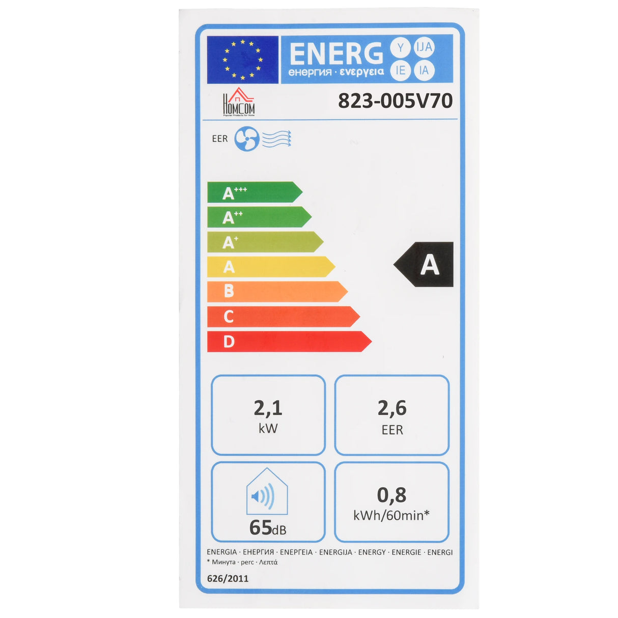 HOMCOM Portable Air Conditioner 7000 BTU, 4-in-1 Mobile Air Conditioning Unit with Cooling, Fan, Dehumidifier & Sleep Mode, LED Display, Remote Control, 24H Timer, Window Kit for Rooms up to 26m2