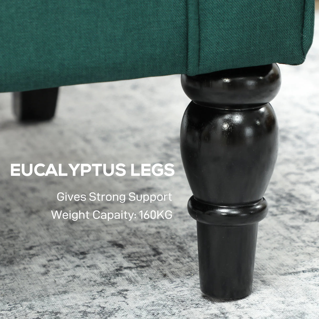 HOMCOM Wingback Accent Chair, Retro Upholstered Button Tufted Occasional Chair for Living Room and Bedroom, Dark Green