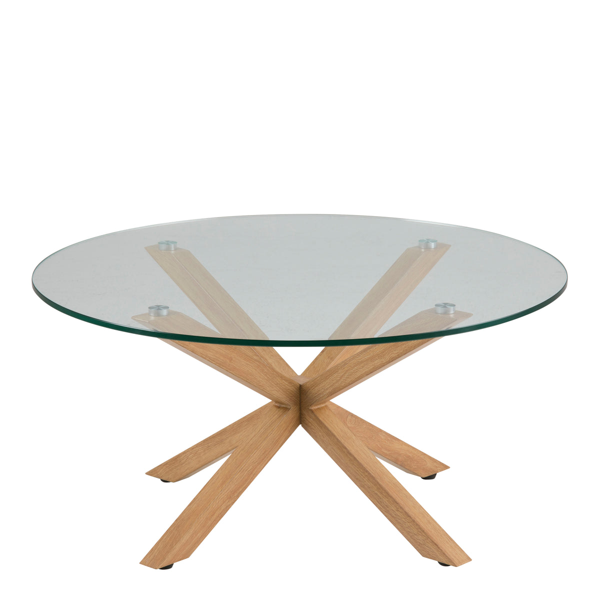 Heaven Round Coffee Table with Smoked Glass Top 82x40cm
