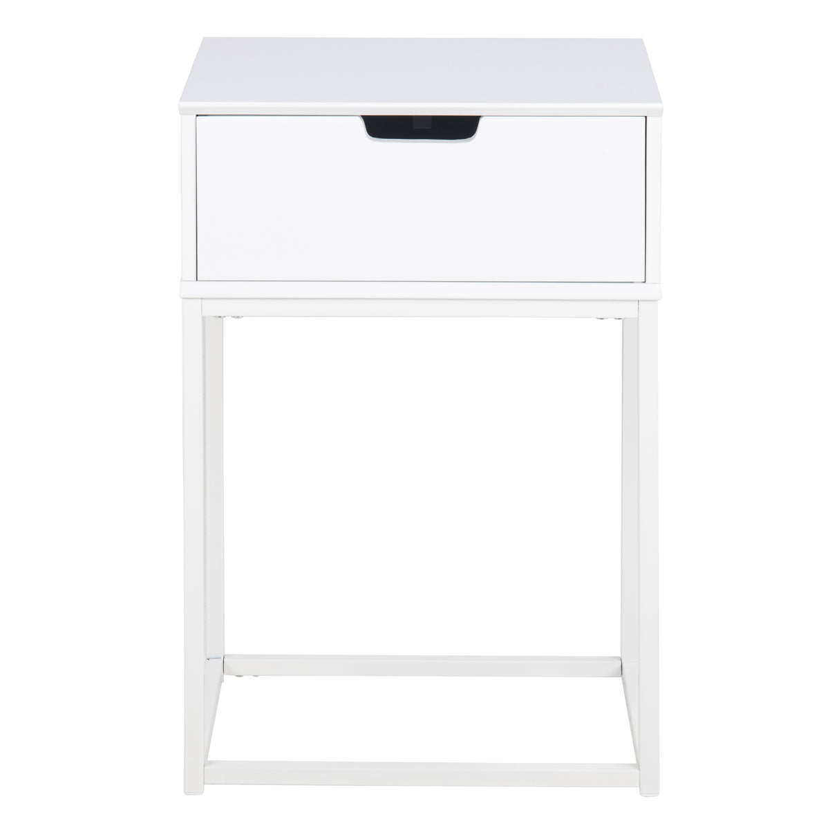 Mitra 1 Drawer Bedside Table in White
