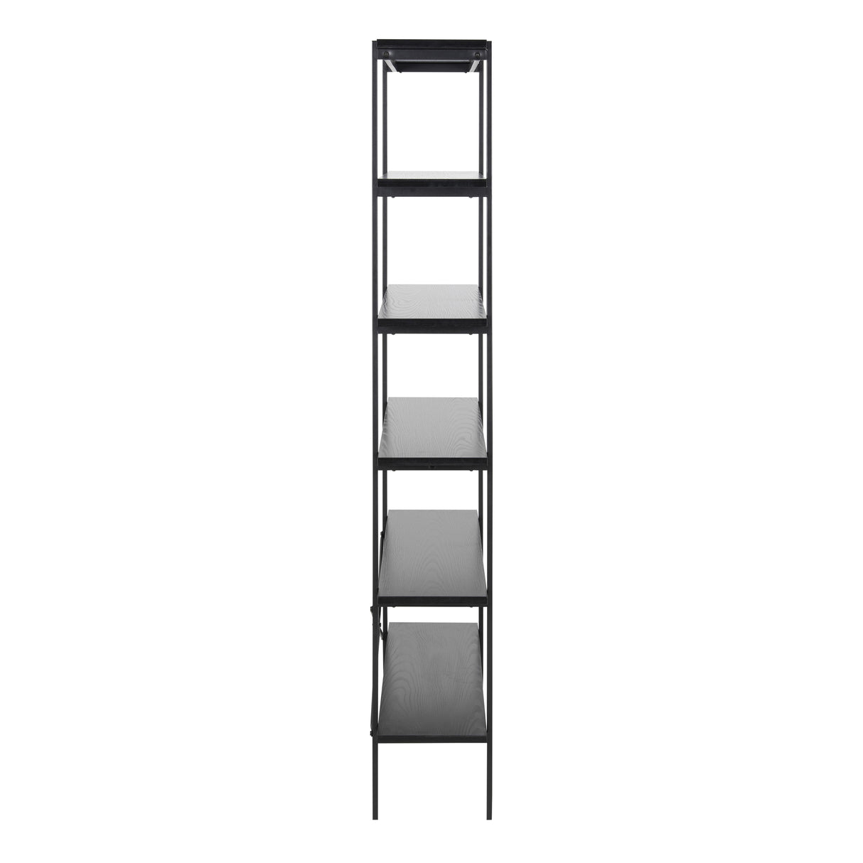 Angus Bookcase with 5 Shelves in Black