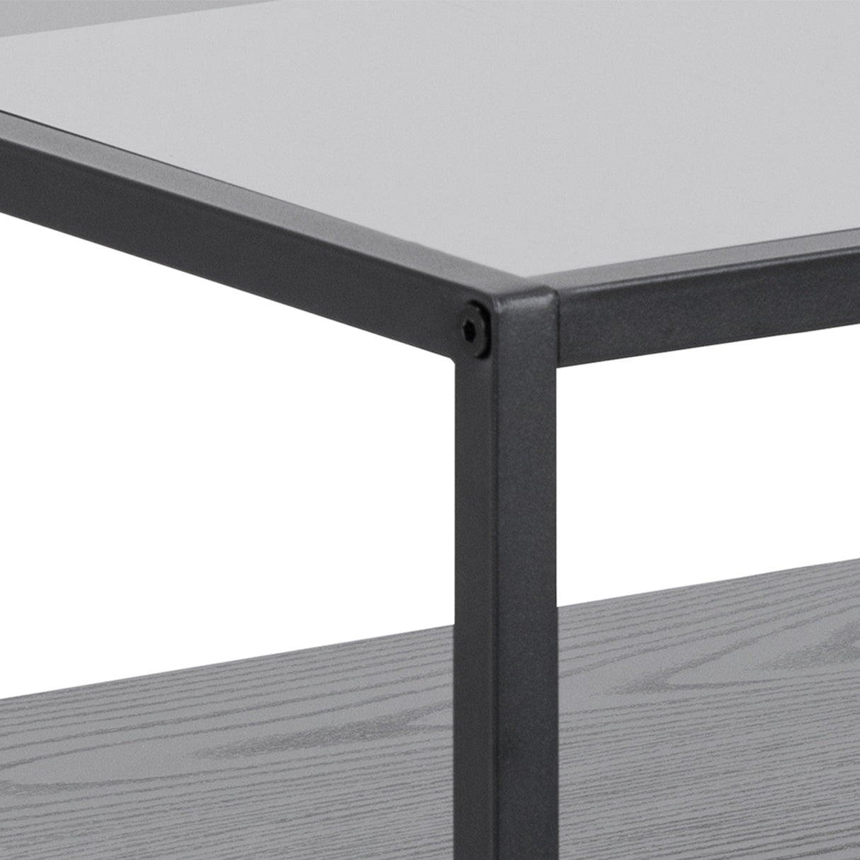 Randolf Bedside Table in Black with Smoked Glass