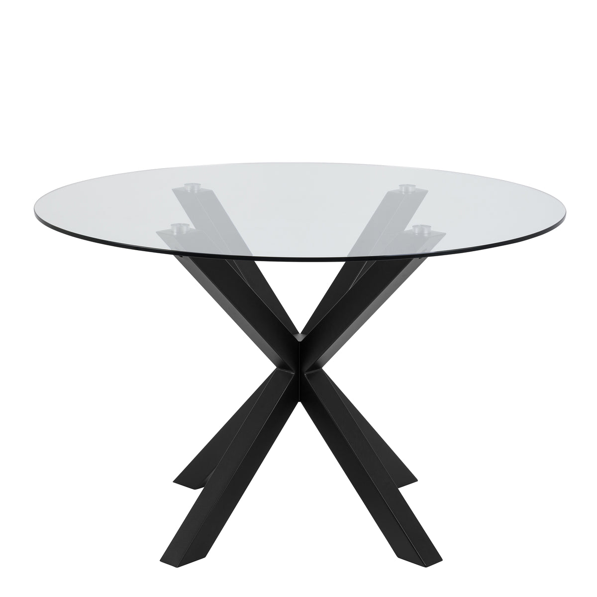 Heaven Round Dining Table with Clear Glass Top