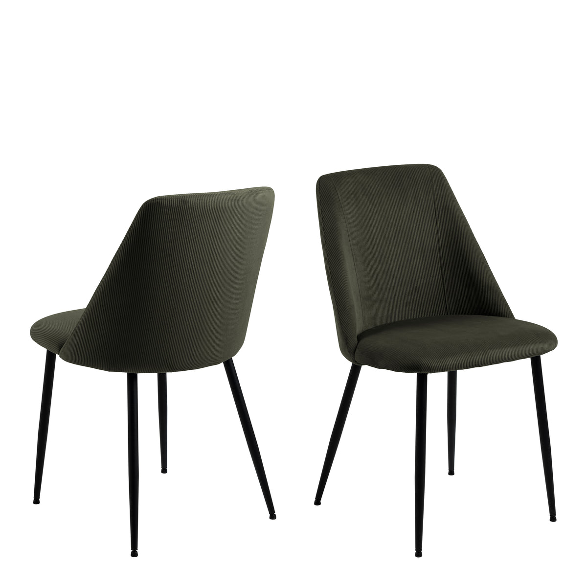 Yale Dining Table in Oak 120x75cm includes 4 Ines Dining Chairs in Olive Green