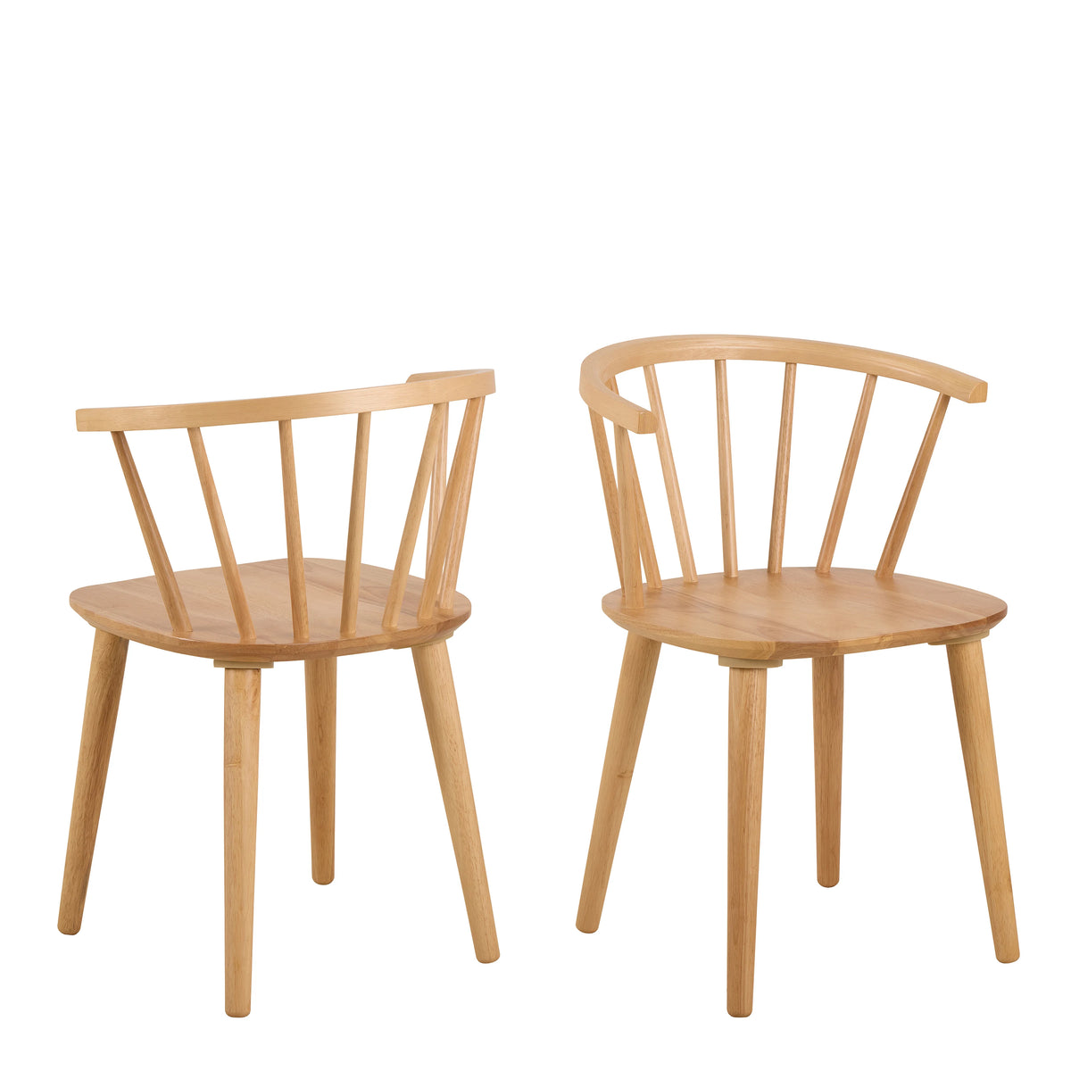 Nagano Round Dining Table in Oak includes 4 Ida Dining Chair in Oak