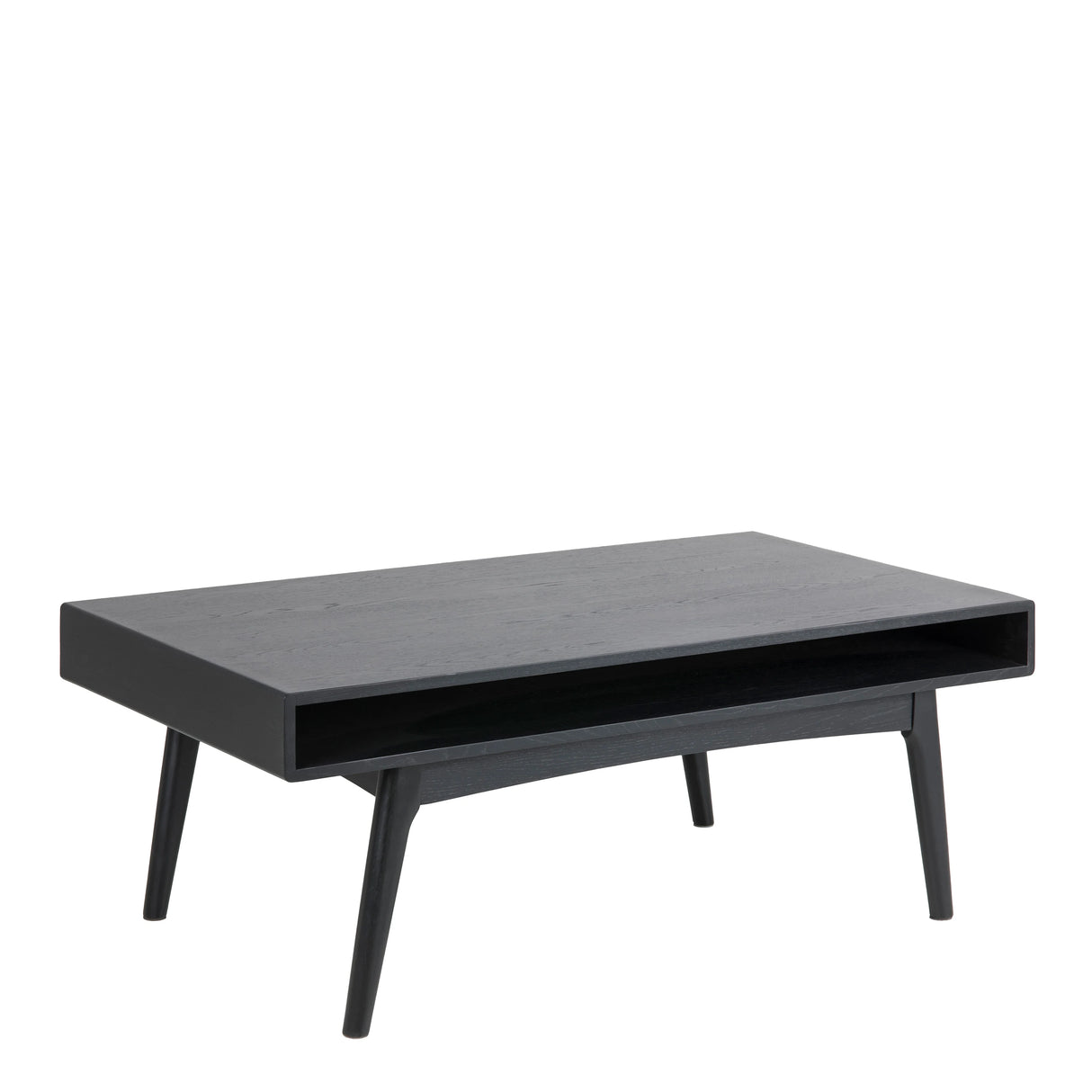 Marte Coffee Table with Open Shelf in Black 130x50cm
