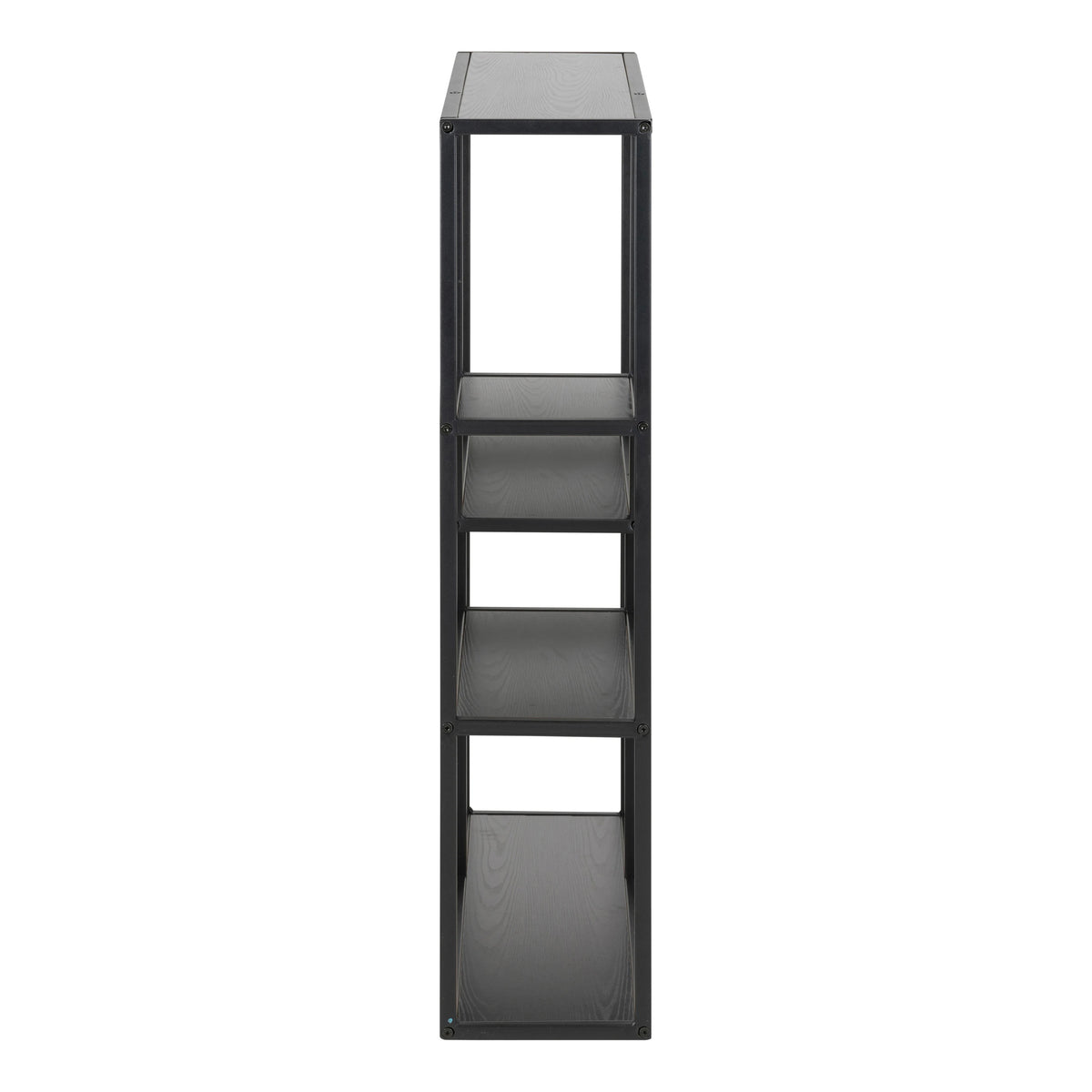 Seaford Black Metal Wall Shelf with 3 Additional Black Shelves