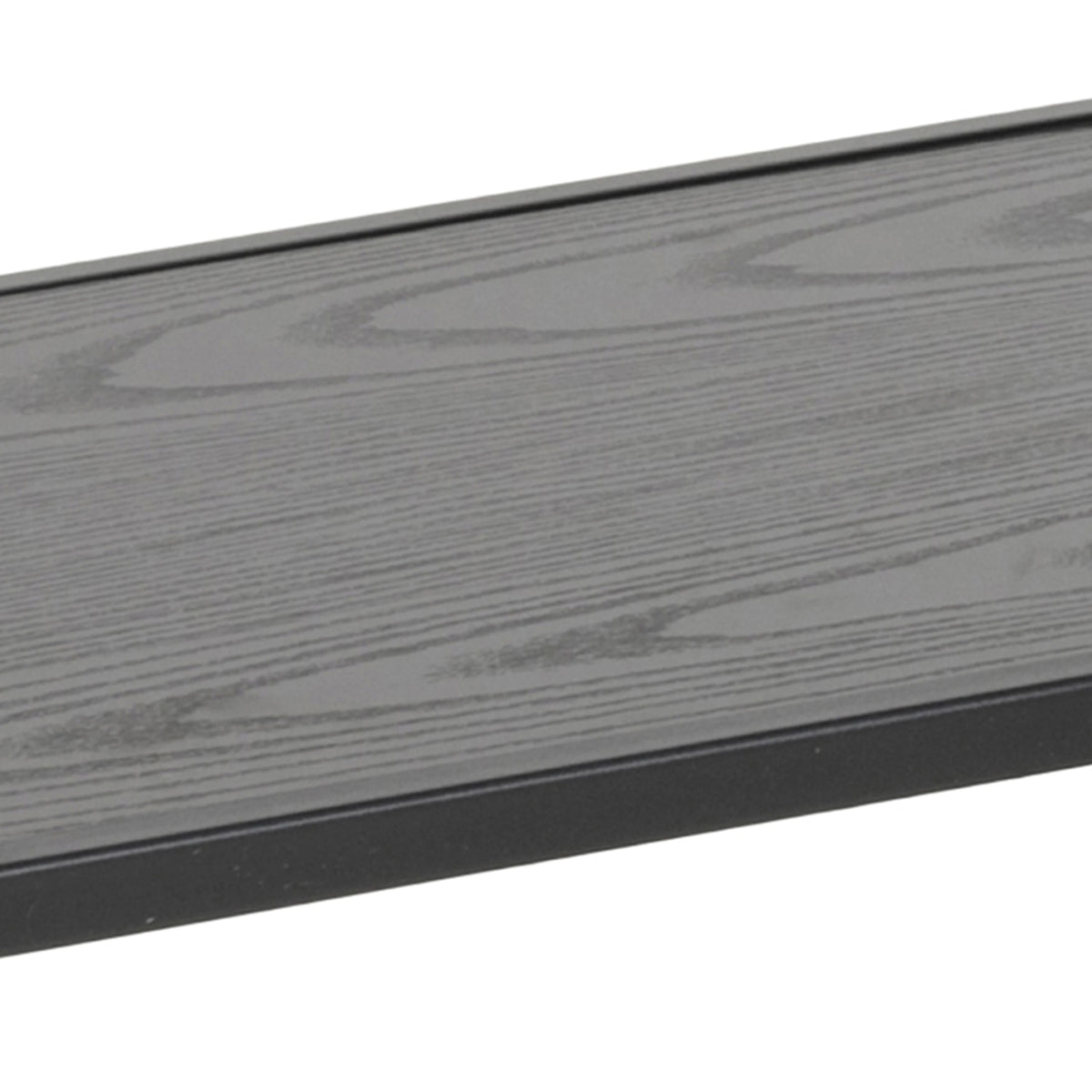 Seaford Wide Bookcase in Black with Oak Shelves