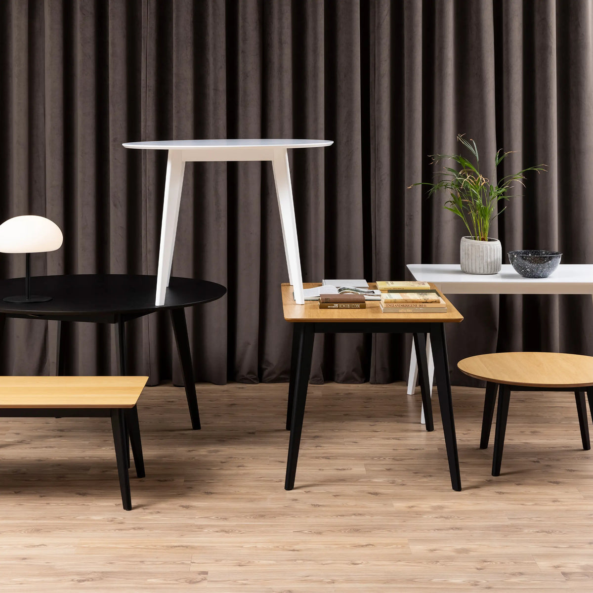 Roxby Dining Table in Oak & Black 120x76cm