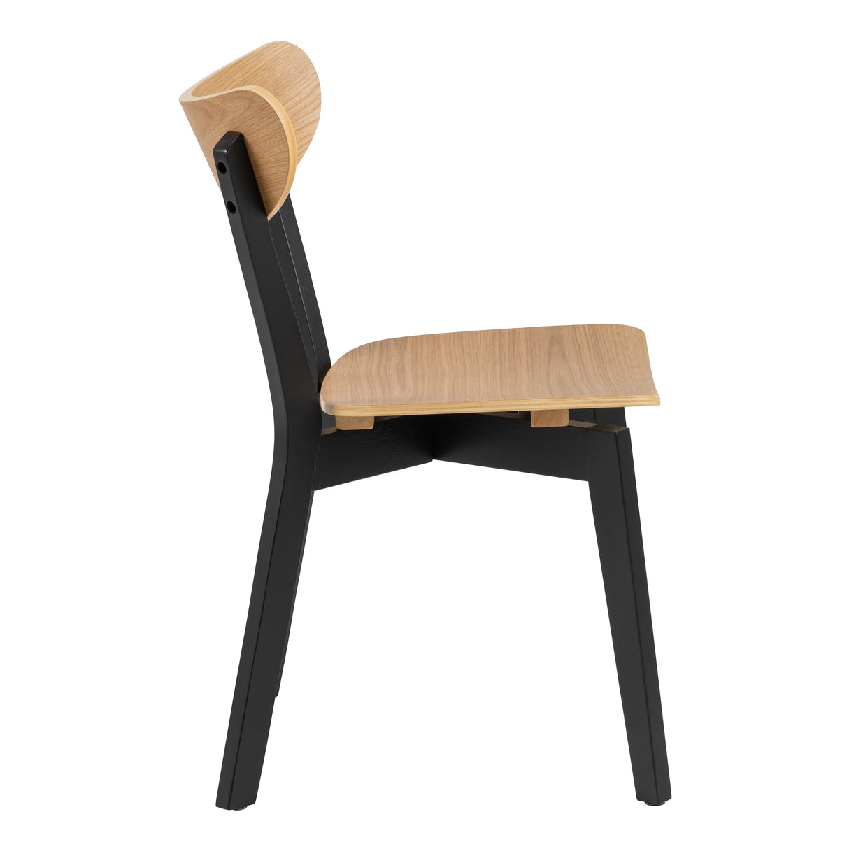 Roxby Dining Table in Oak & Black includes 4 Roxby Dining Chairs in Black and Oak