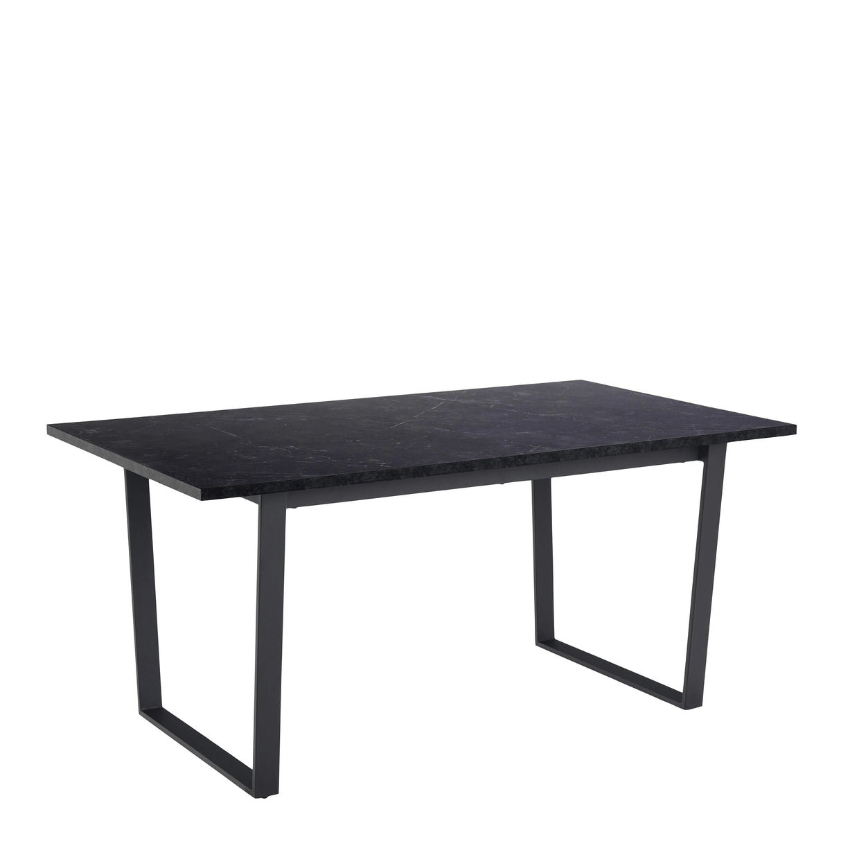 Amble Dining Table with Black Marble Melamine Top & Black Legs 160x74cm
