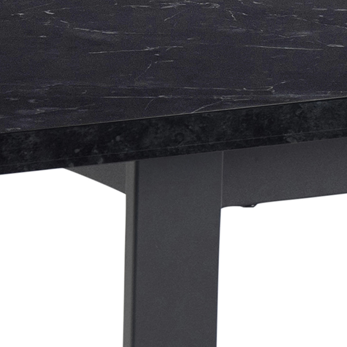 Amble Dining Table with Black Marble Melamine Top & Black Legs 160x74cm
