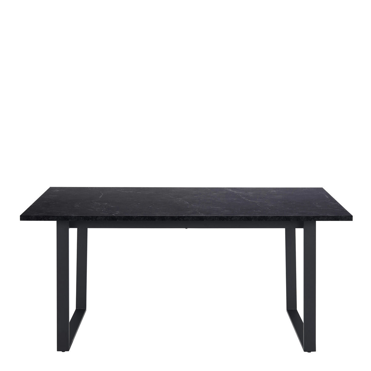 Amble Dining Table with Black Marble Melamine Top & Black Legs 160x74cm