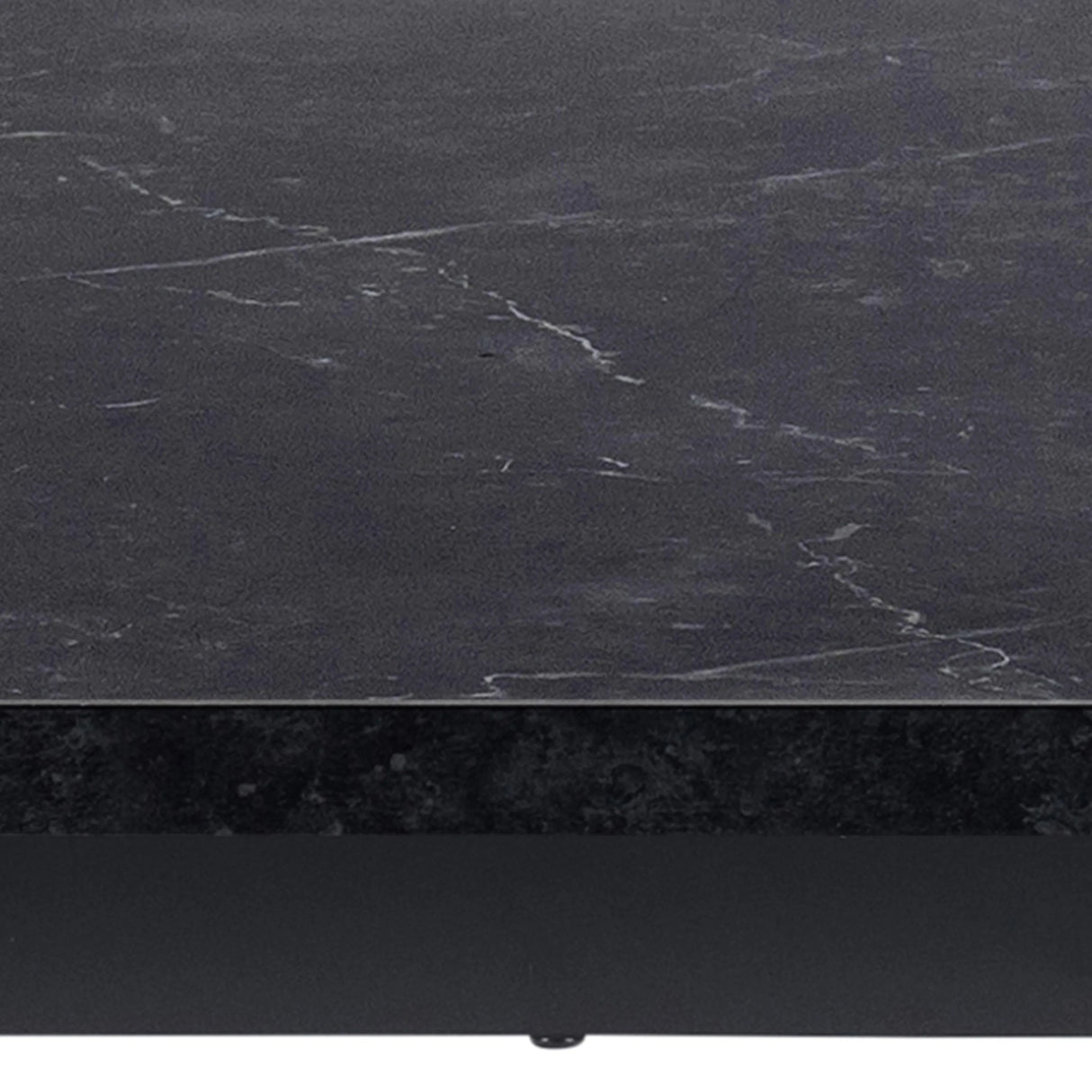 Amble Dining Table with Black Marble Melamine Top & Black Legs 160x74cm