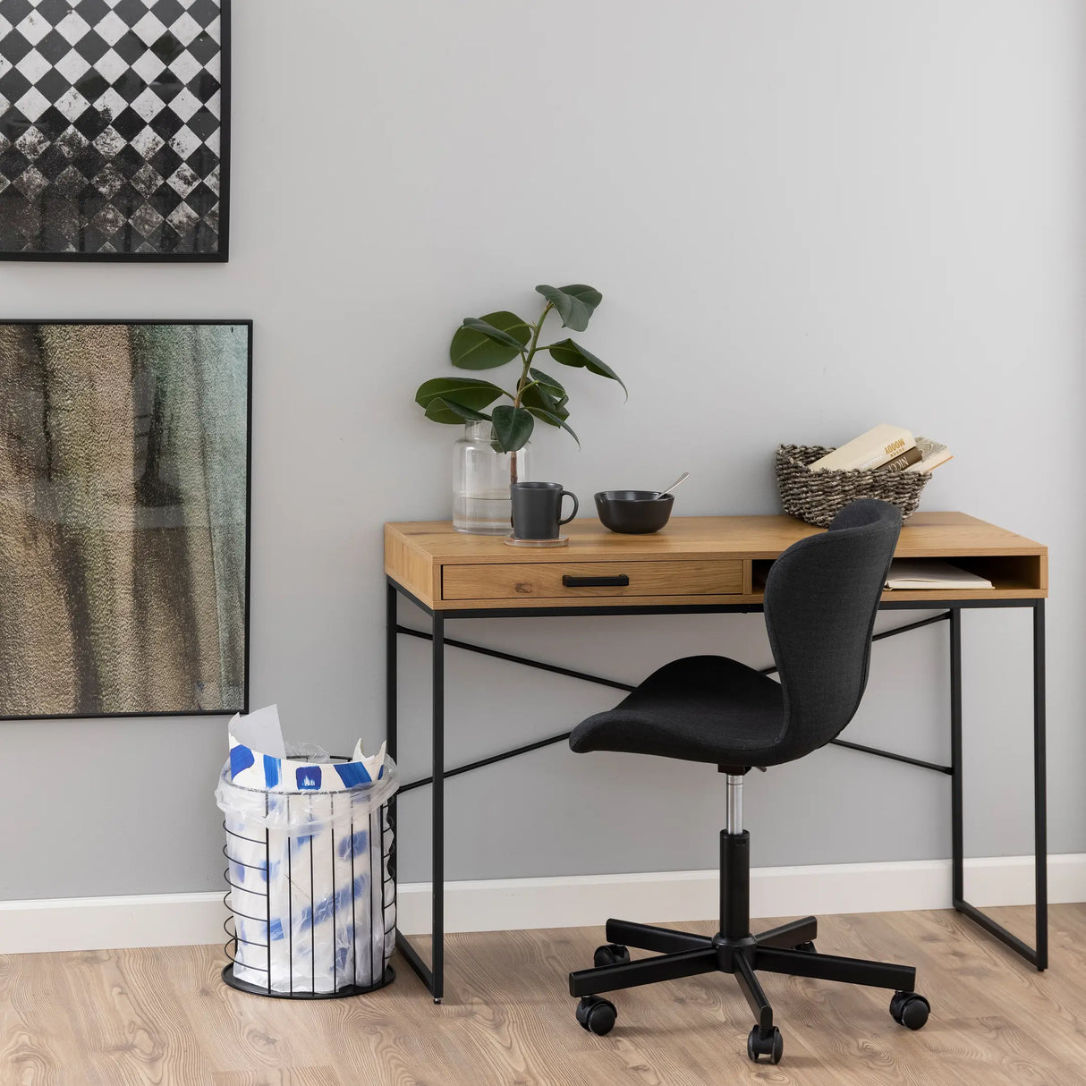 Seaford Desk with 1 Drawer in Oak