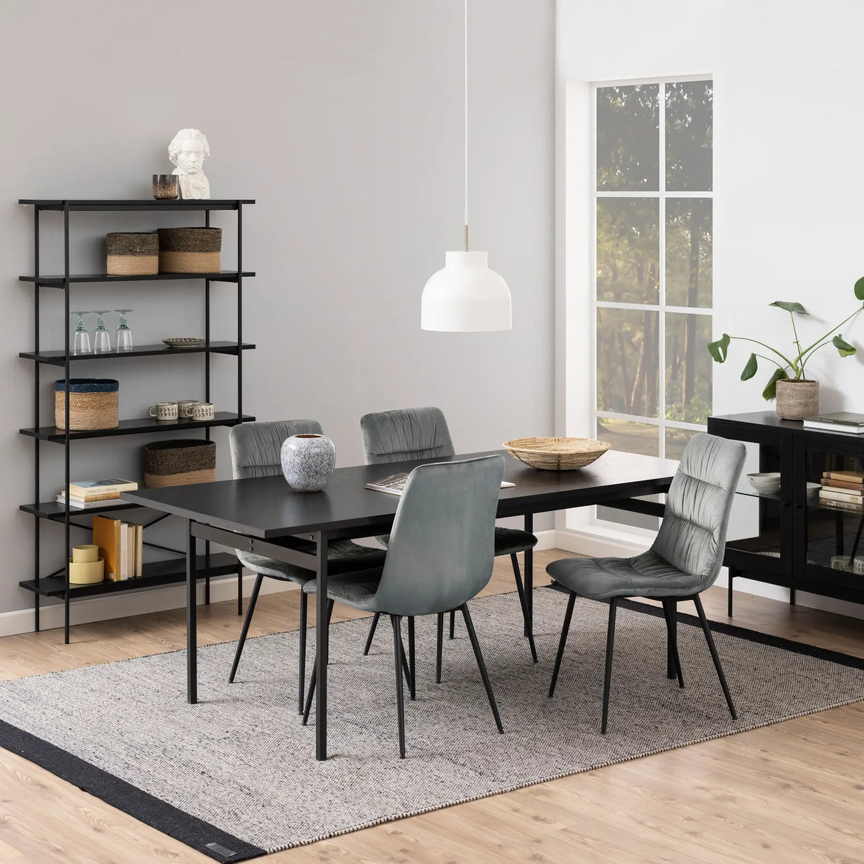 Angus Dining Table in Black 200x74cm