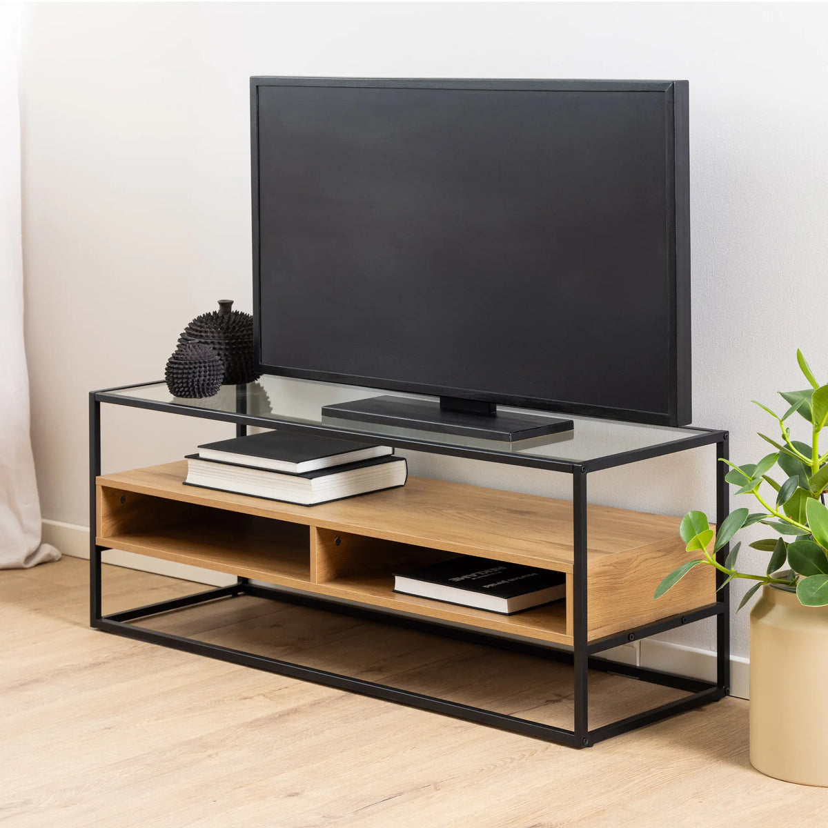 Randolf TV Unit in Black and Oak