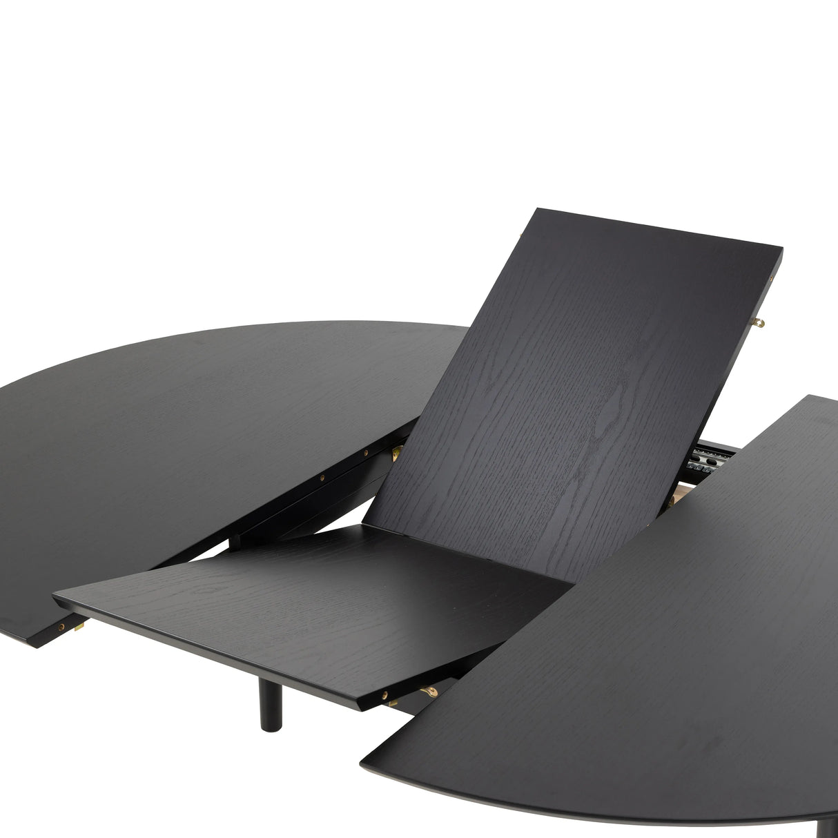 Montreux Round Extending Dining Table in Black 115-154 cm includes 6 Cassandra Dining Chair includes Armrest in Black