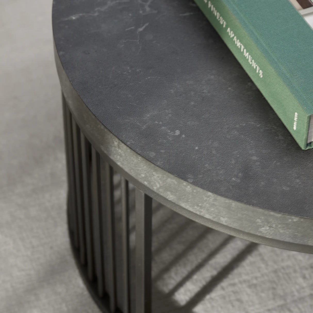 Strington Round Coffee Table in Matt Black 65x35cm