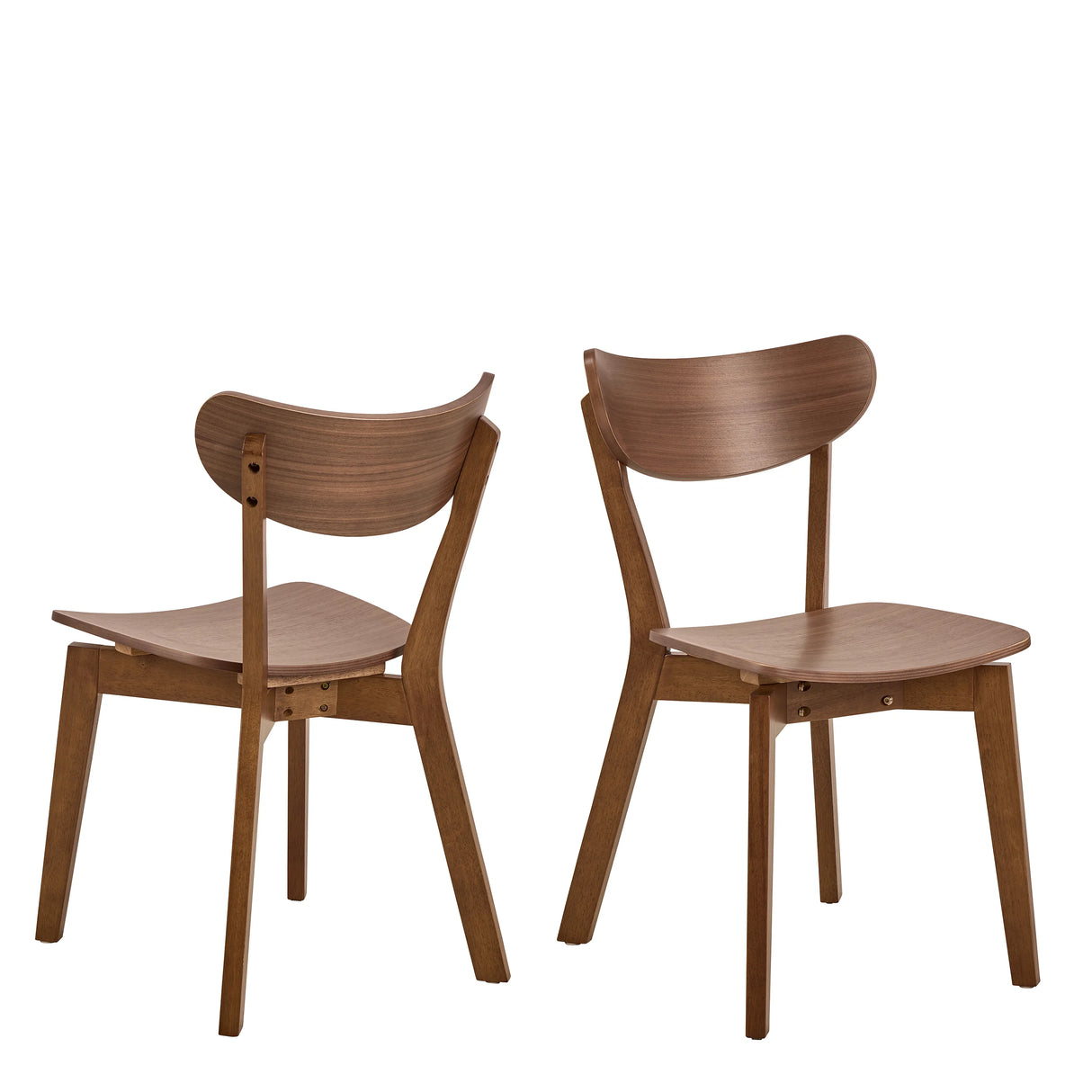 Roxby Round Dining Table in Walnut 105x76cm includes 4 Roxby Dining Chairs in Walnut