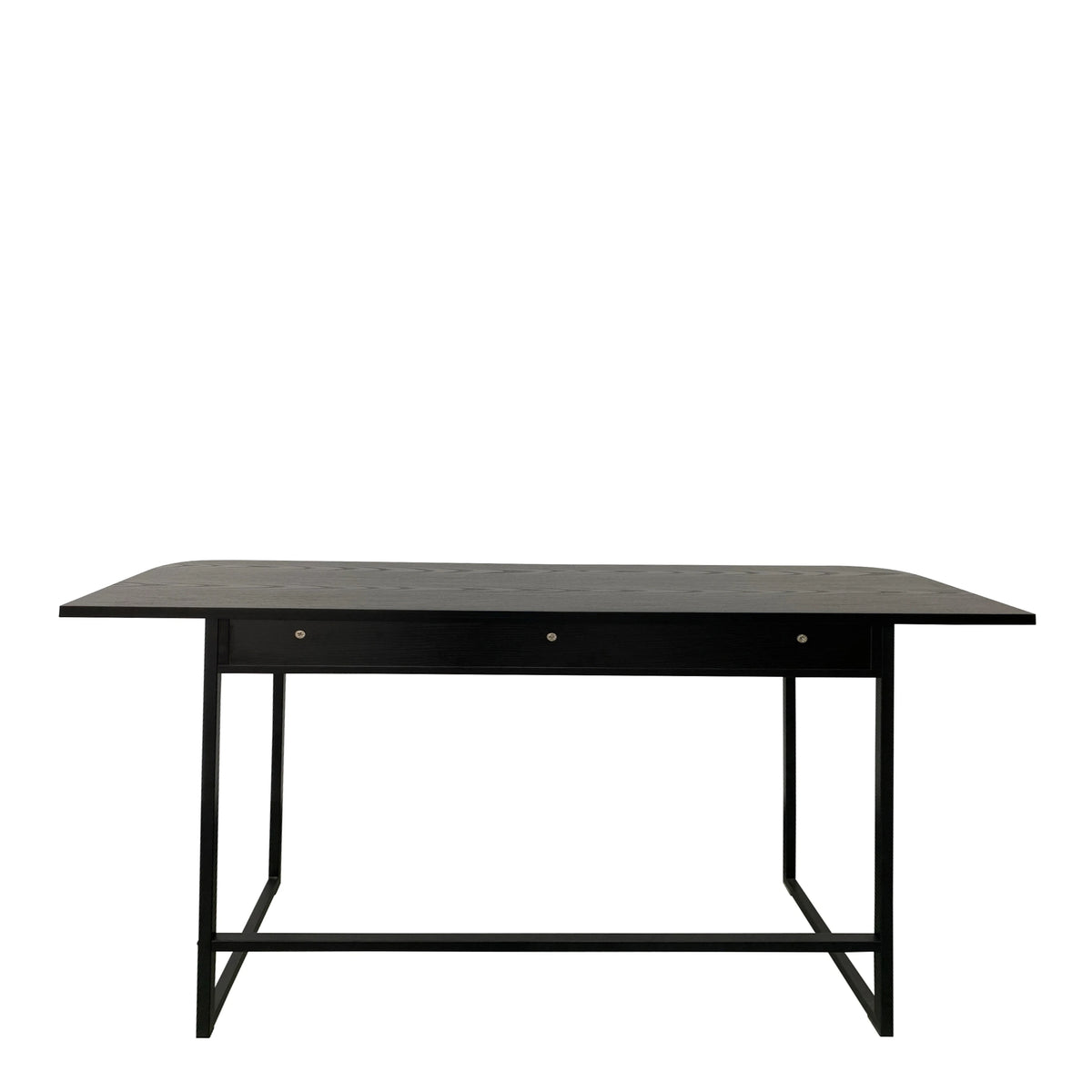 Darlington Console Table With Open Shelf and Oak Top in Black