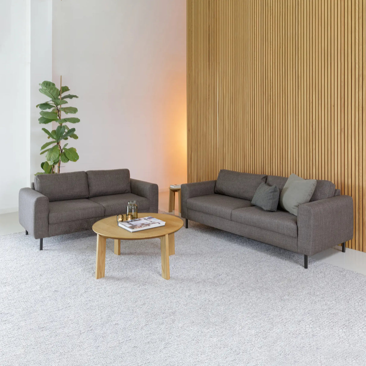 Omaha 3 Seater Sofa in Basel Light Grey Fabric
