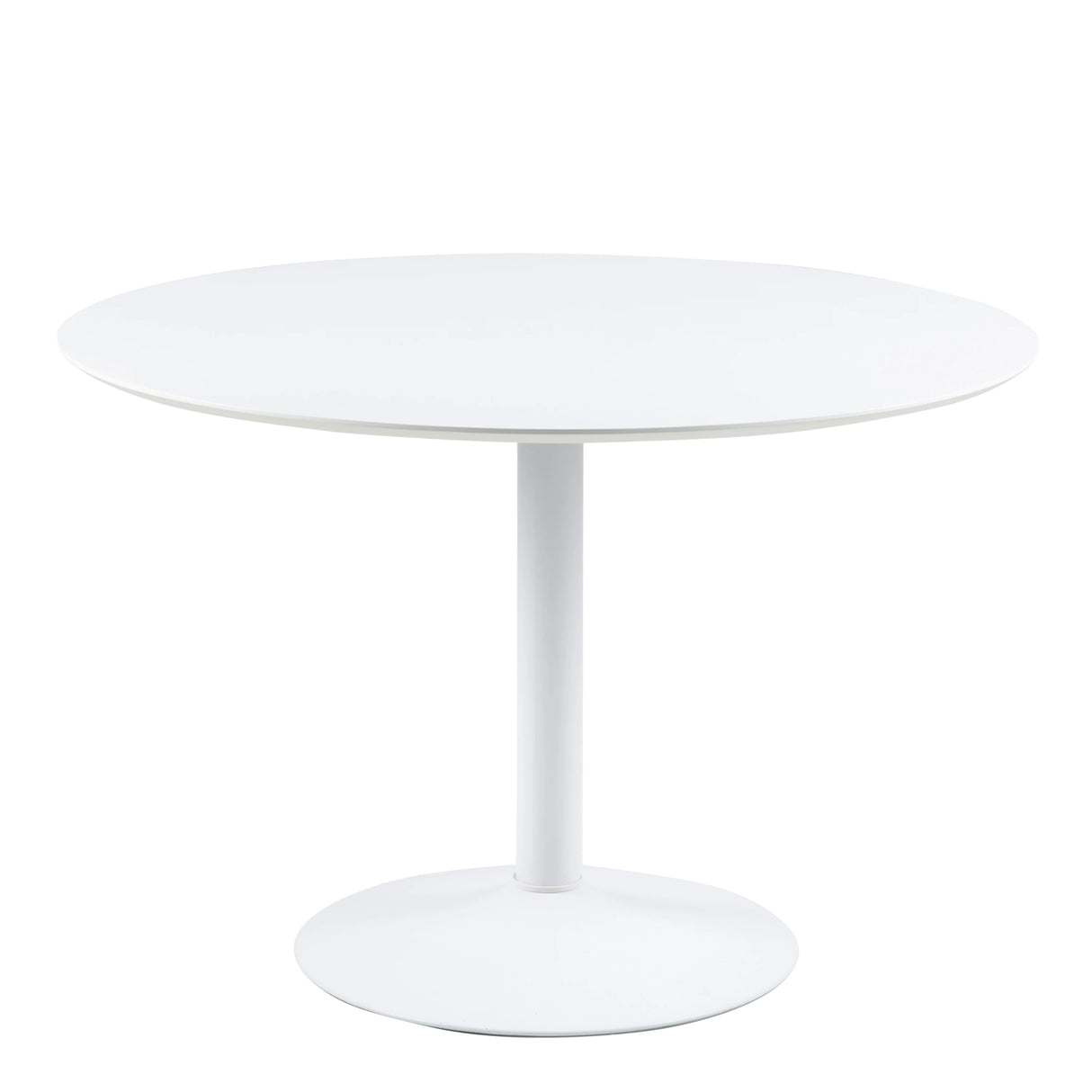Ibiza Round Dining Table with White Top and White Base 110x74cm