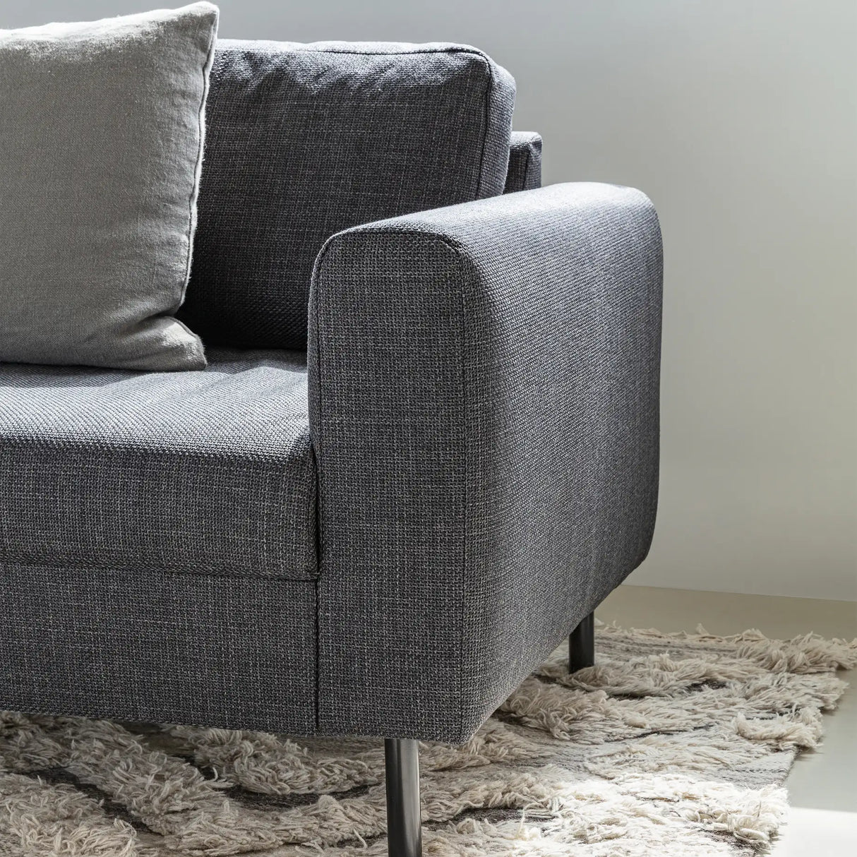 Omaha Set of 2 x 2 Seater Sofas in Basel Dark Grey Fabric
