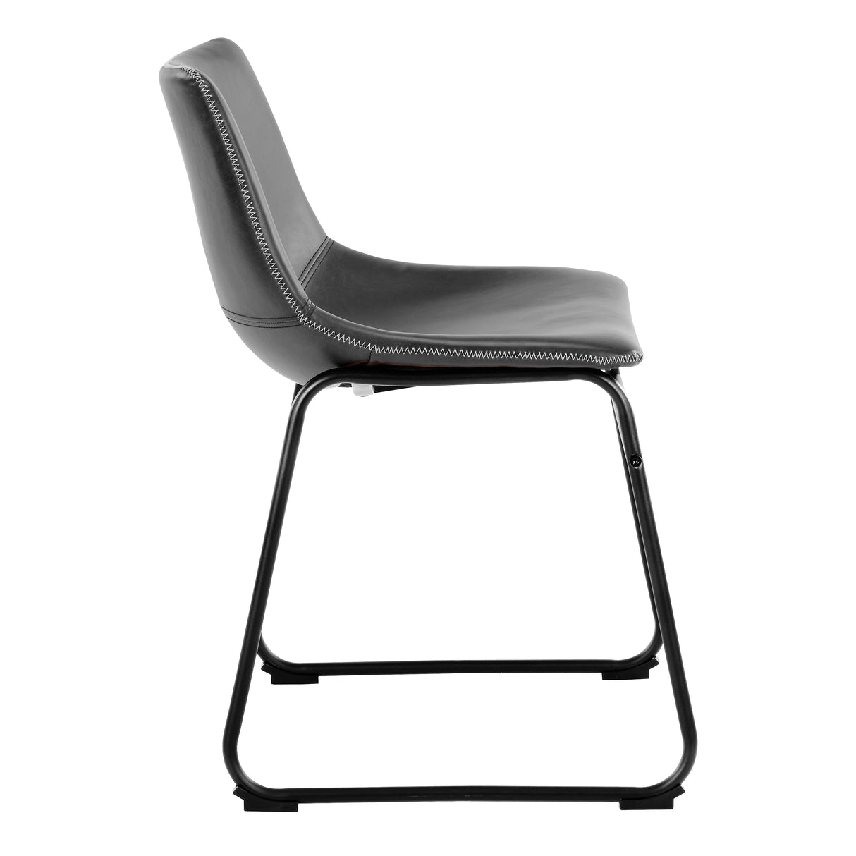 Heaven Round White Polished Marble Dining Table includes 4 I_Oregon Dining Chairs In Black