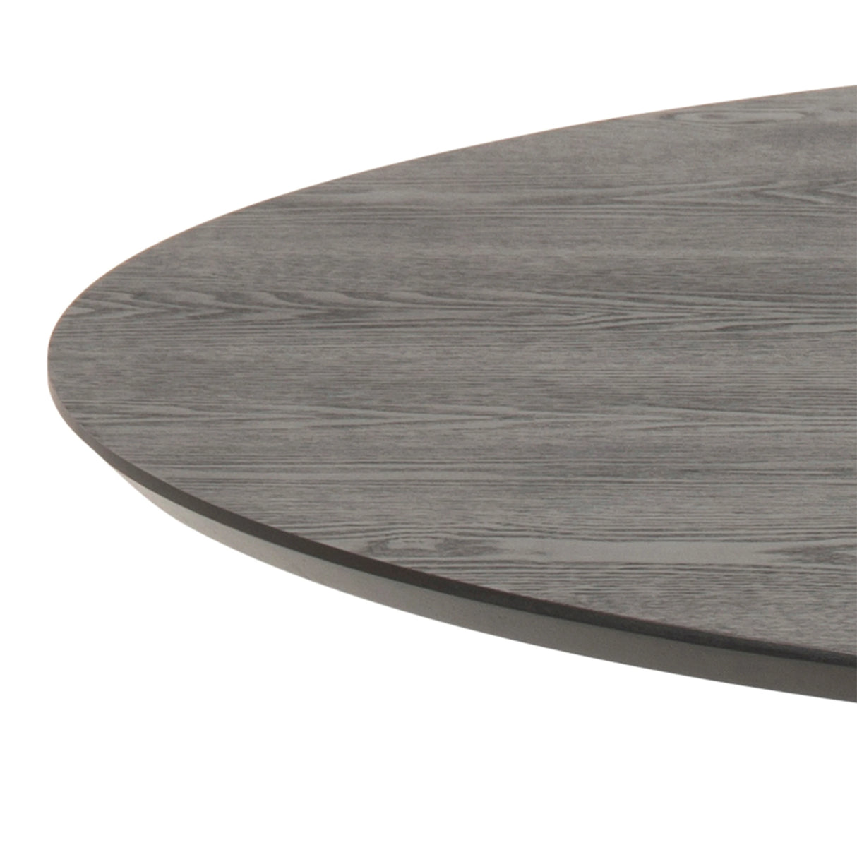 Ibiza Round Dining Table with Black Ash Top and Matt Black Base 110x74cm