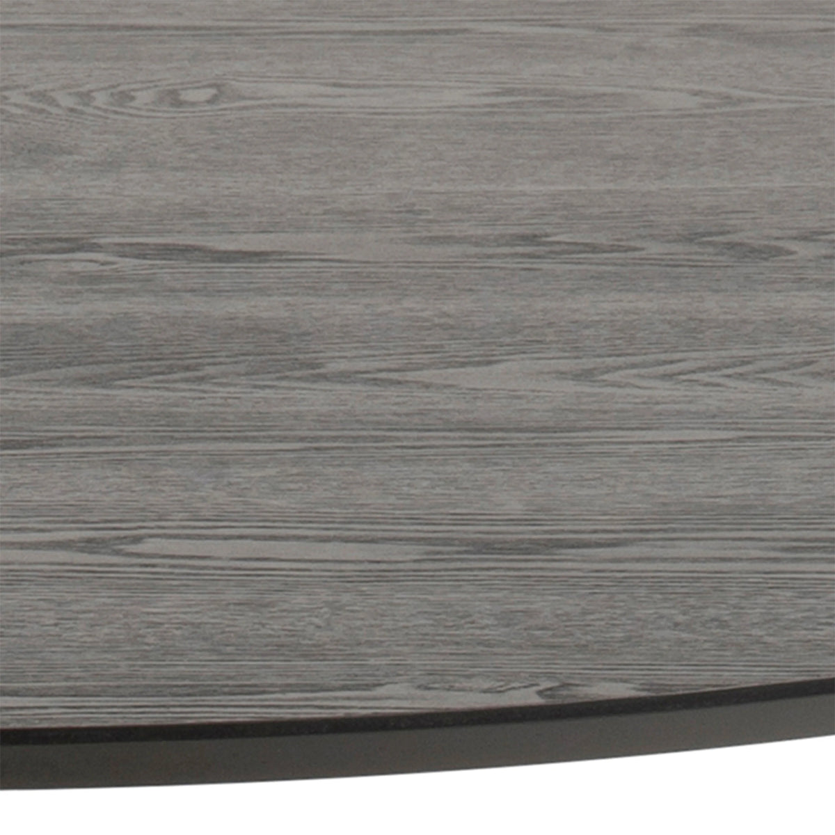Ibiza Round Dining Table with Black Ash Top and Matt Black Base 110x74cm