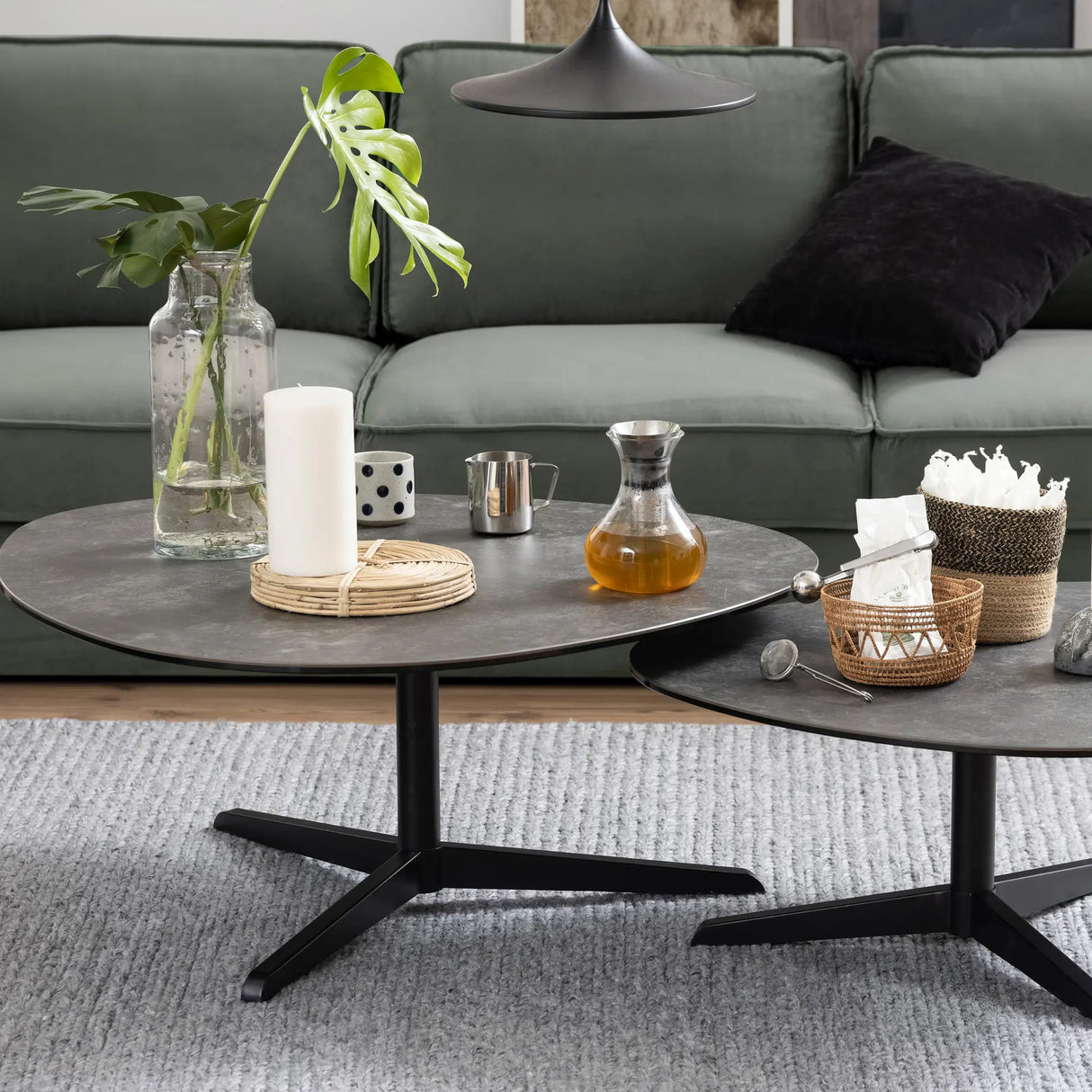 Barnsley Black Ceramic Coffee Table 100x95x41 cm