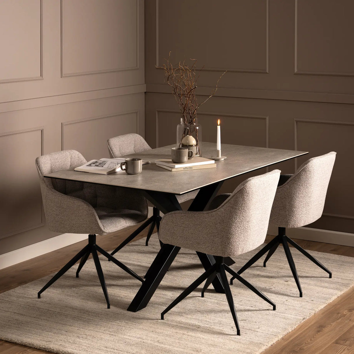 Heaven Dining Table in Ceramic Grey 160x75.5cm