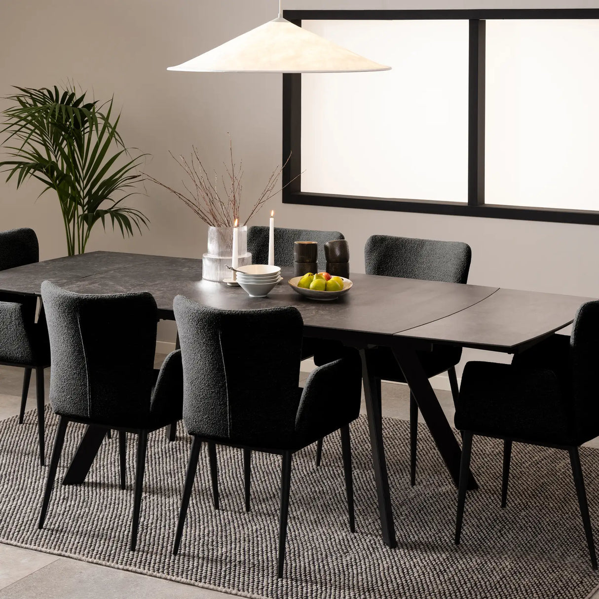 Blackburn Ceramic Dining Table in Black
