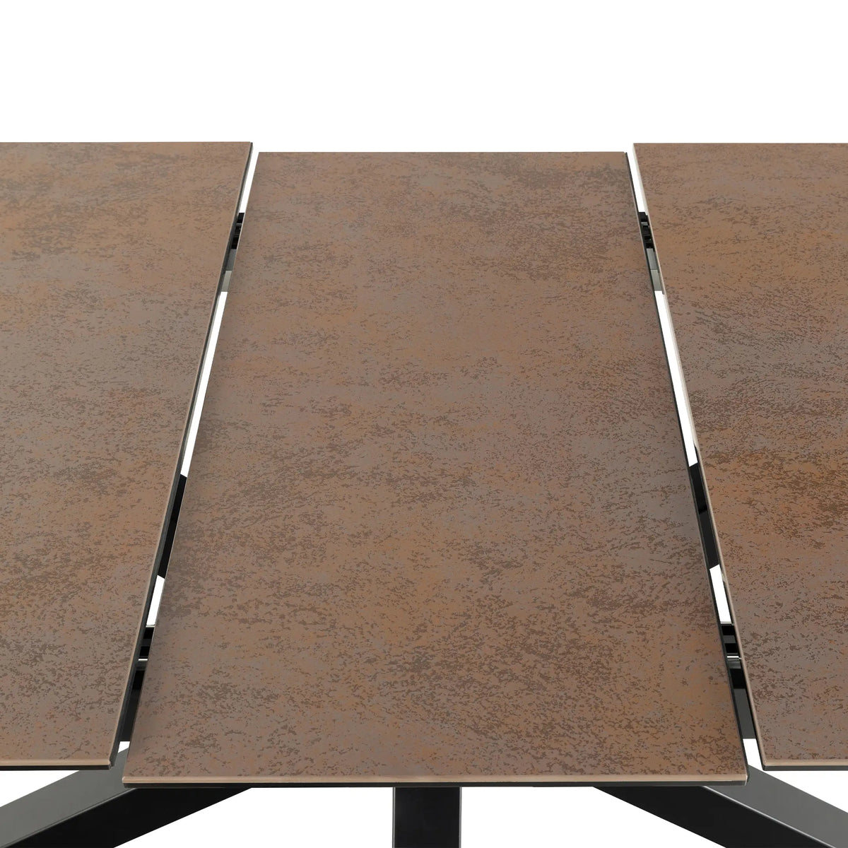 Heaven Extendable Dining Table with Ceramic Rusty Brown Top 168210cm