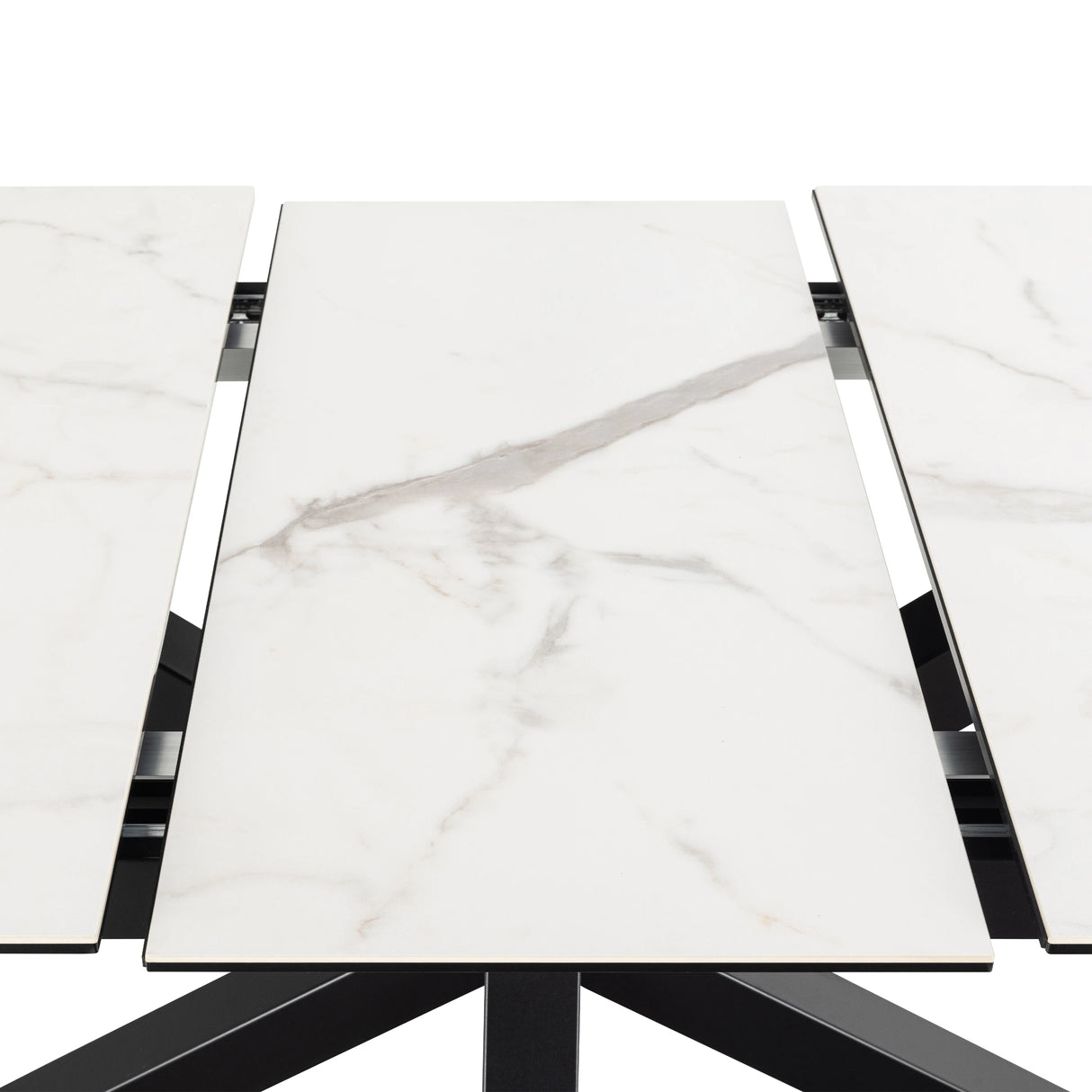 Heaven Extendable Dining Table with Ceramic White Top 168210cm