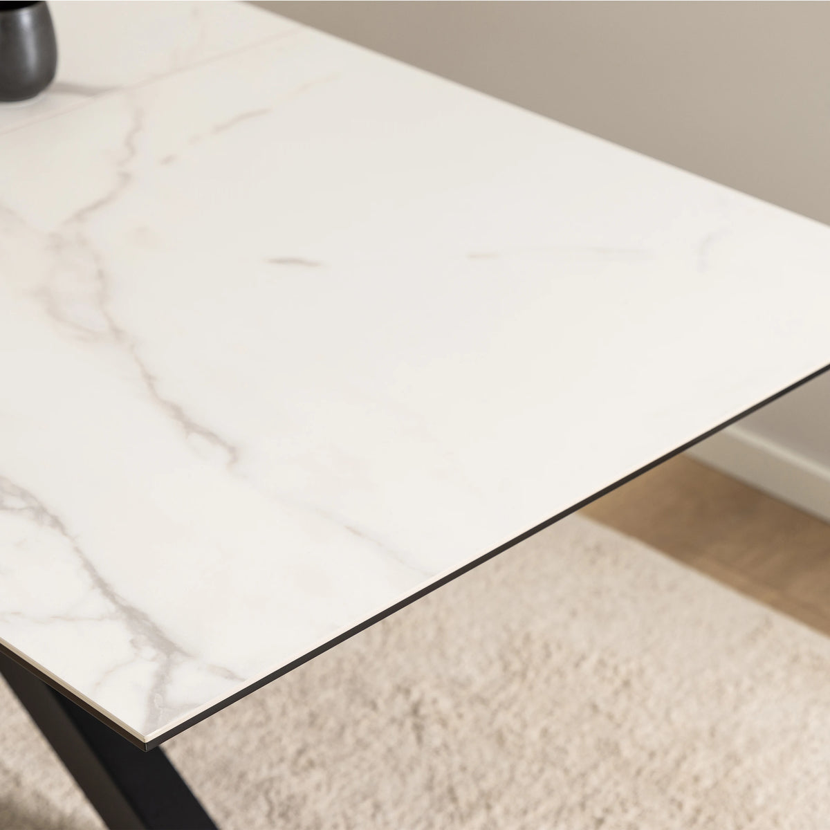 Heaven Extendable Dining Table with Ceramic White Top 168210cm