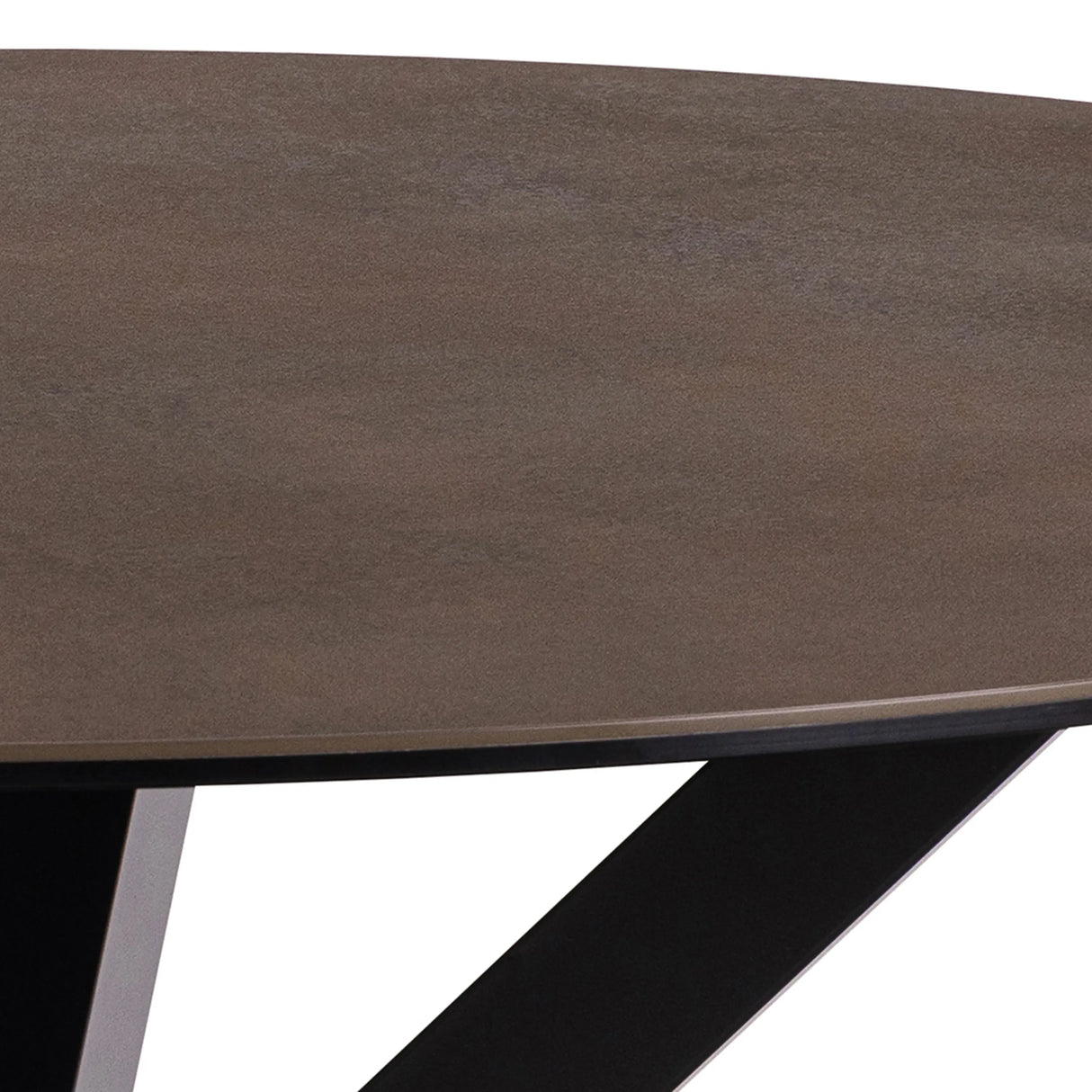 Heaven Round Dining Table with Ceramic Rusty Brown Top 119cm