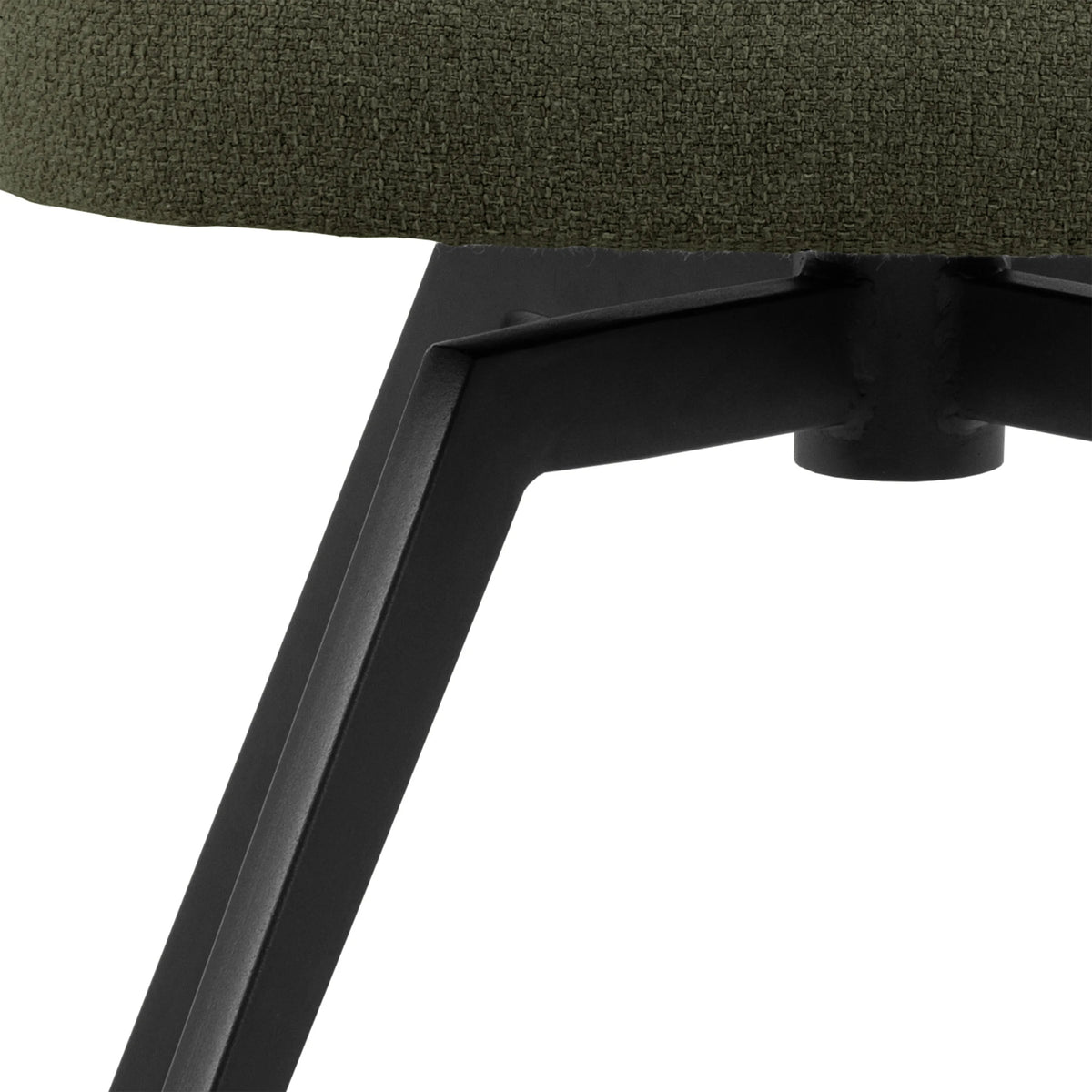 Soli Round Dining Table in Oak/Black 120x75cm includes 4 Darlene Dining Chair includes Armrest and Swivel Function in Green