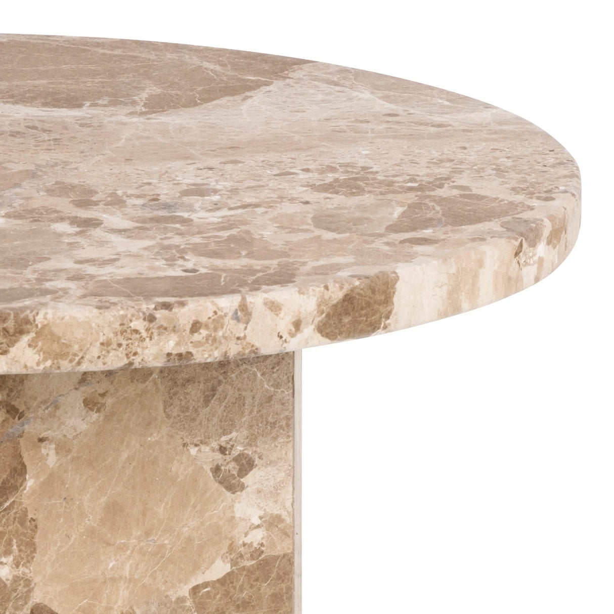Naxos Round Side Table in Brown Marble 50x50cm