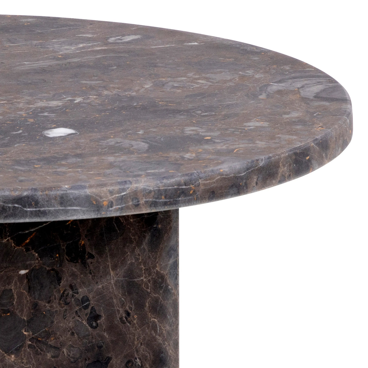 Naxos Round Side Table in Marron Marble