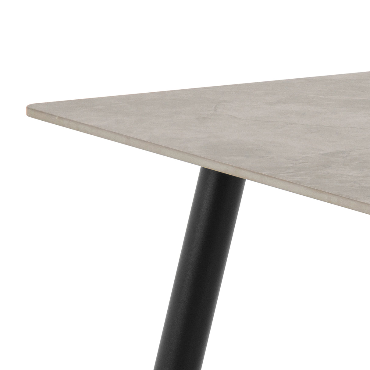 Wicklow Rectangular Dining Table in Grey/Black 140x75cm