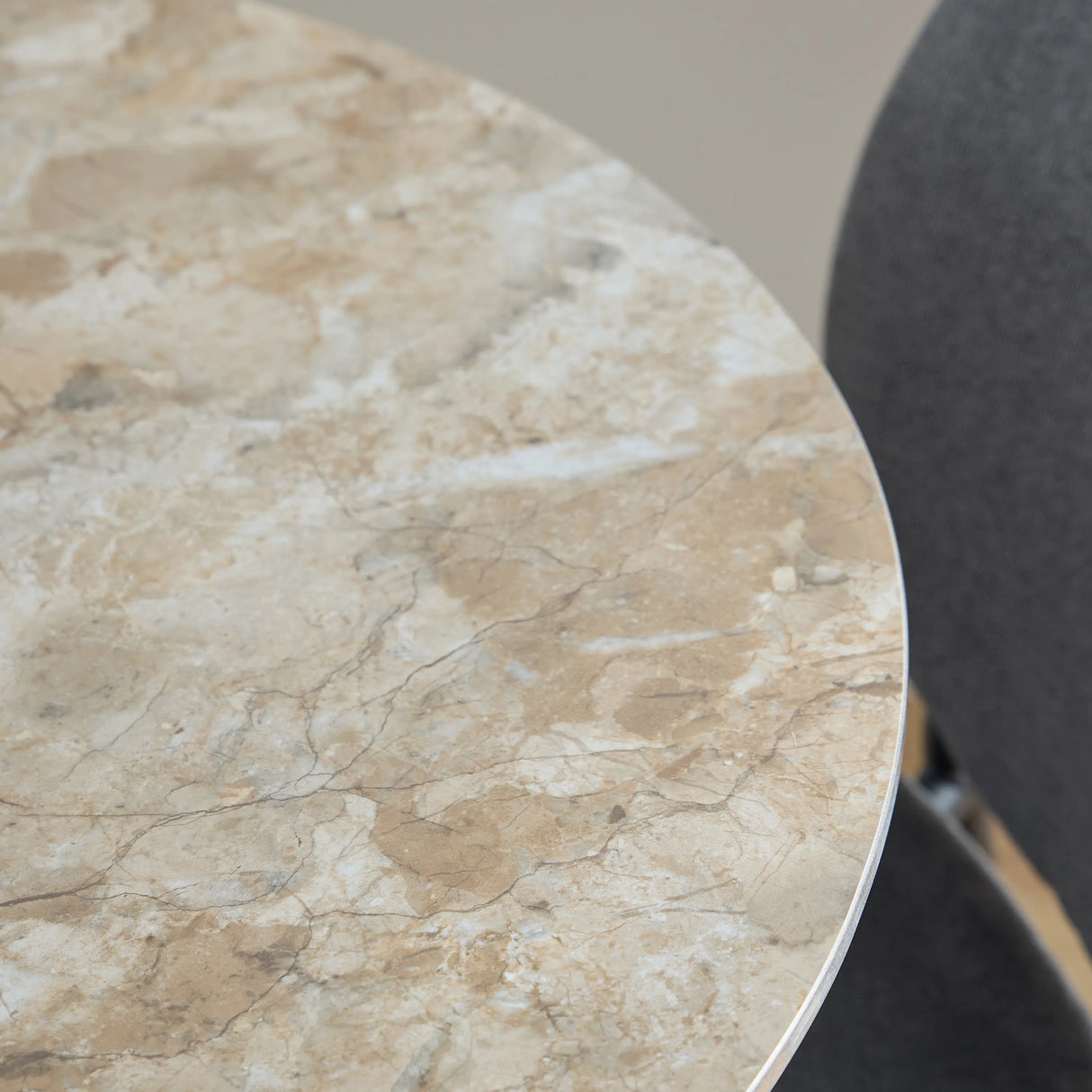Malta Ceramic Round Dining Table Brown/Black 90x75cm