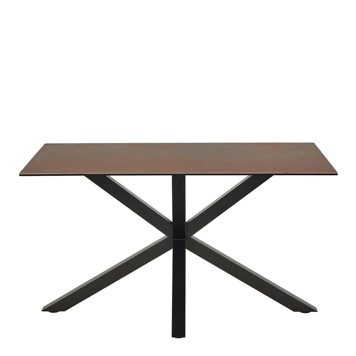 Heaven Dining Table includes Ceramic Rusty Brown Top 135cm includes 4 Dean Beige Swivel Dining Chair