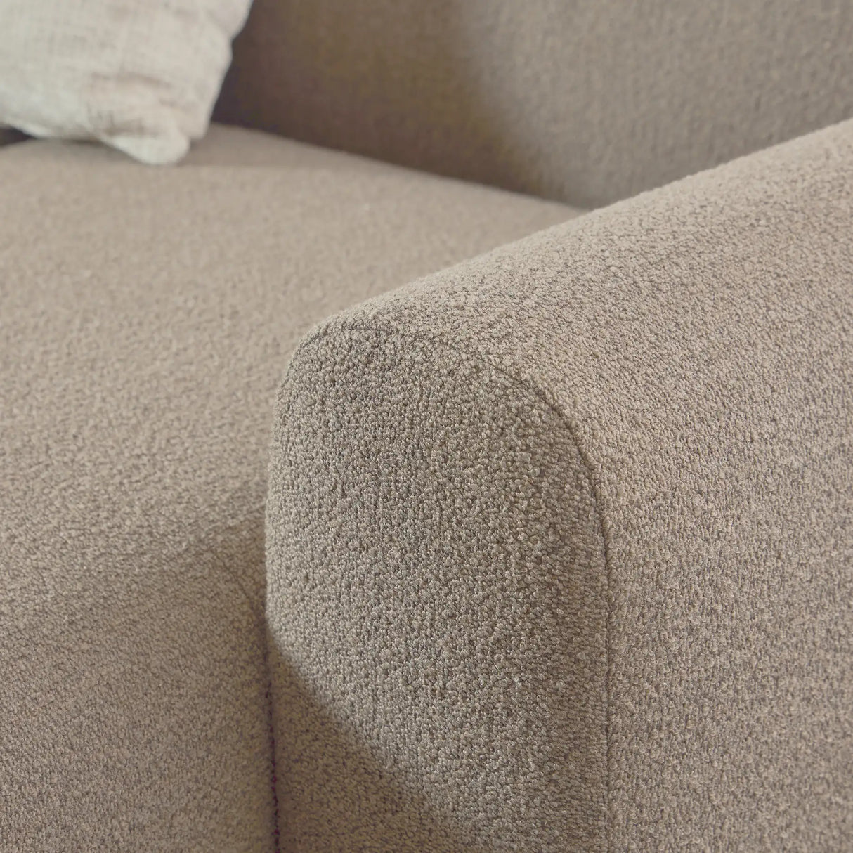 Midfield Right Hand Facing 2 Seater Chaise Longue in Boucle Beige Fabric