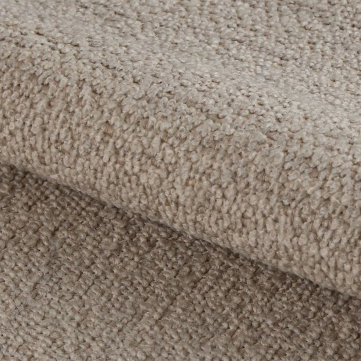 Midfield Left Hand Facing 2 Seater Chaise Longue in Boucle Beige Fabric
